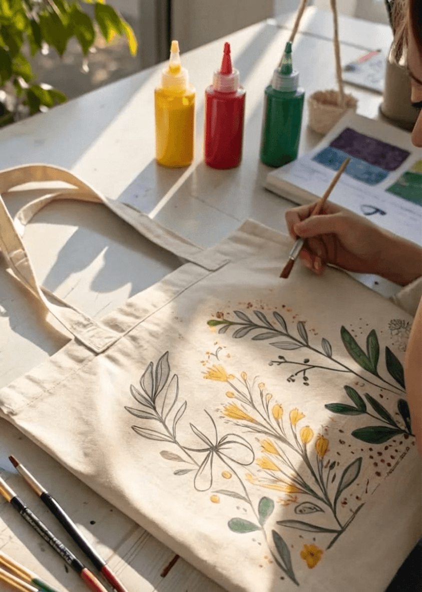 Tote Bag, Art and Wine/Coffee