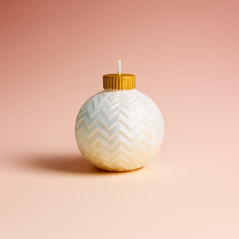 Vela Bola Navideña con Relieve de Zigzag