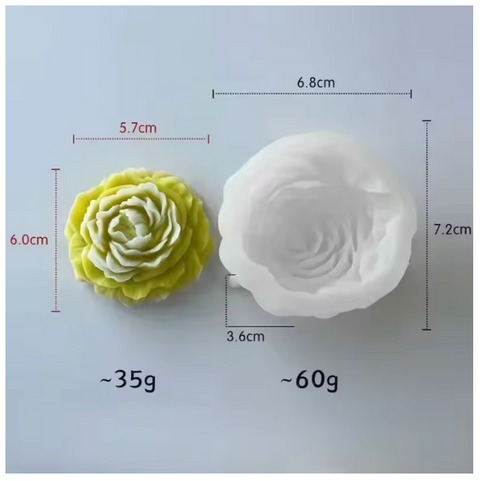 Molde de Silicona de Peonía | Para Velas Decorativas