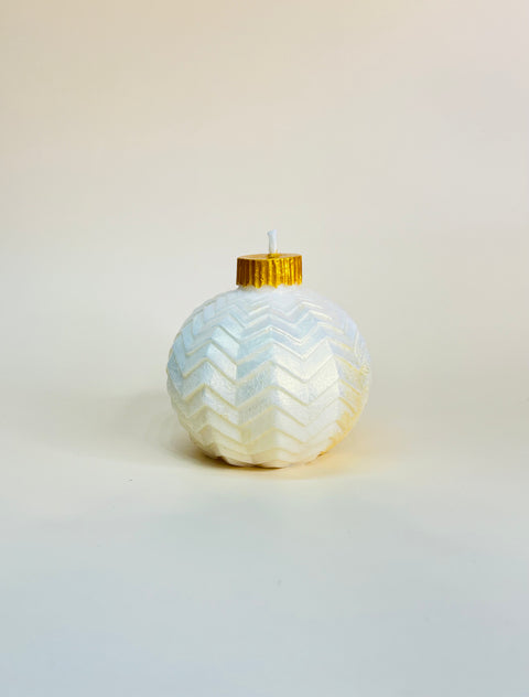 Vela Bola Navideña con Relieve de Zigzag