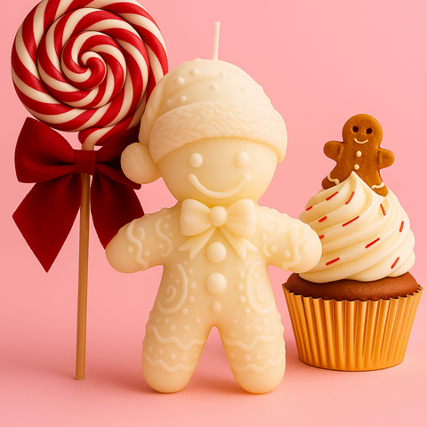 Vela Gingerbread Navideño con Piruleta y Cupcake Vento Barcelona